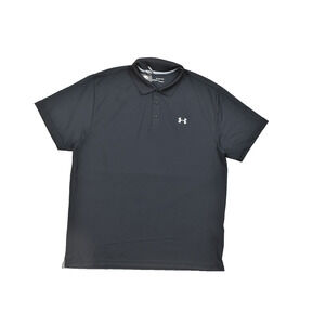 NEW Under Armour HeatGear Men's Black Polo Shirt Size 2XL Golf Short Sleeve